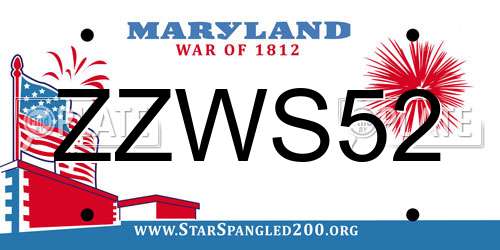 ZZWS52 Maryland License Plate