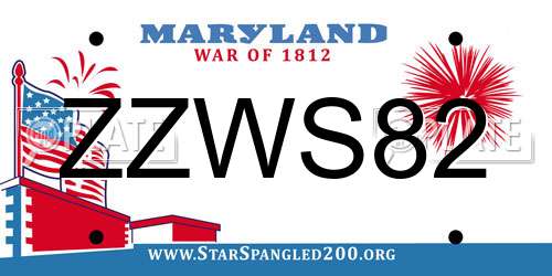 ZZWS82 Maryland License Plate