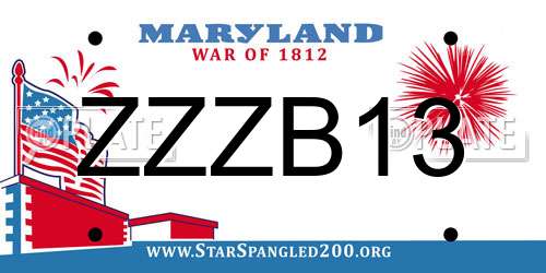 ZZZB13 Maryland License Plate