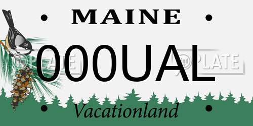 000UAL Maine License Plate