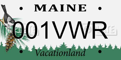 001VWR Maine License Plate