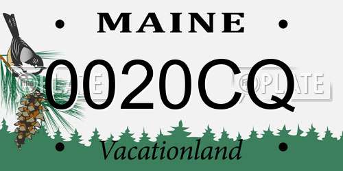0020CQ Maine License Plate