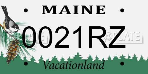 0021RZ Maine License Plate