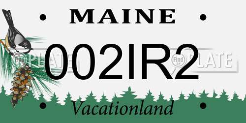 002IR2 Maine License Plate