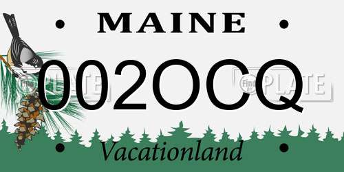 002OCQ Maine License Plate