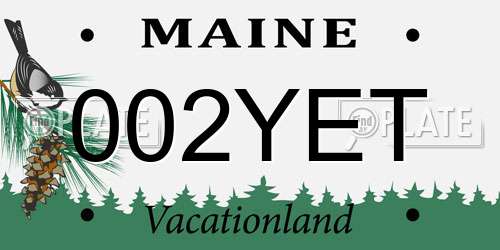 002YET Maine License Plate