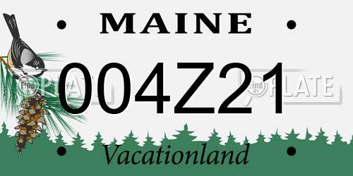 004Z21 Maine License Plate
