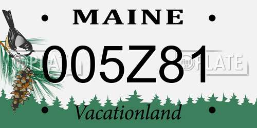 005Z81 Maine License Plate