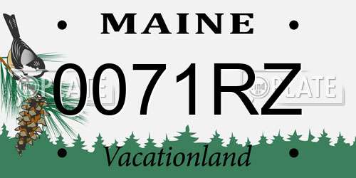 0071RZ Maine License Plate