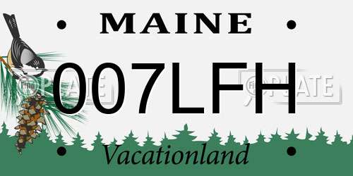 007LFH Maine License Plate
