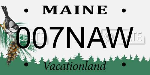 007NAW Maine License Plate