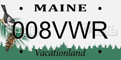 008VWR Maine License Plate