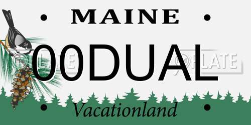 00DUAL Maine License Plate