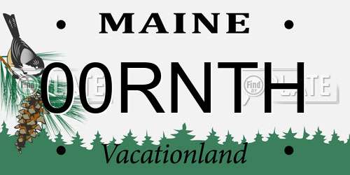 00RNTH Maine License Plate