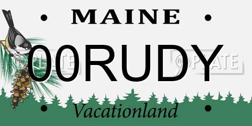 00RUDY Maine License Plate