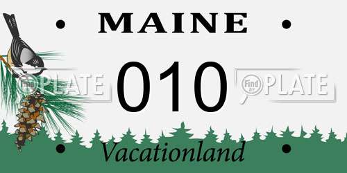 010 Maine License Plate
