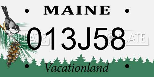 013J58 Maine License Plate