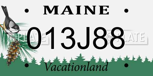013J88 Maine License Plate
