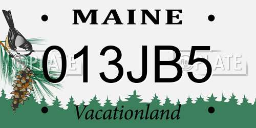 013JB5 Maine License Plate