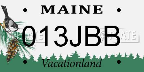 013JBB Maine License Plate