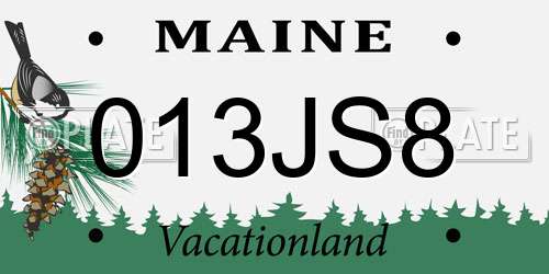 013JS8 Maine License Plate