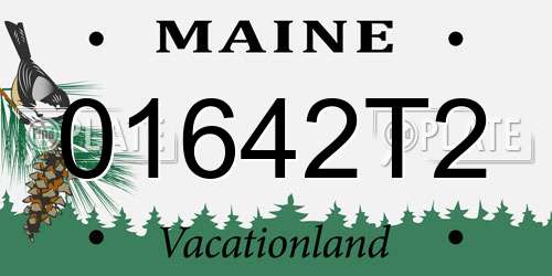 01642T2 Maine License Plate