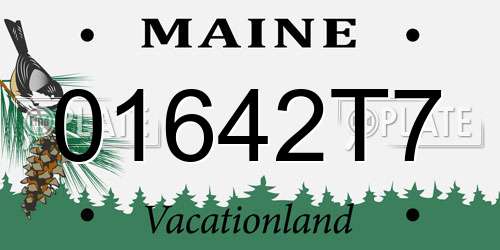 01642T7 Maine License Plate