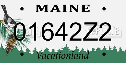 01642Z2 Maine License Plate