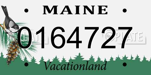 0164727 Maine License Plate