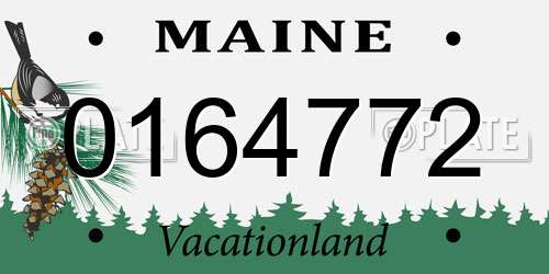 0164772 Maine License Plate