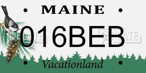 016BEB Maine License Plate