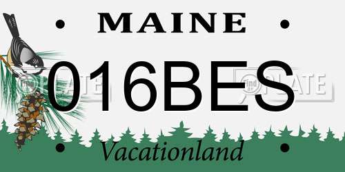 016BES Maine License Plate