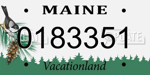 0183351 Maine License Plate