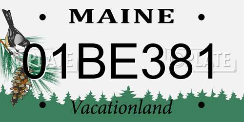 01BE381 Maine License Plate