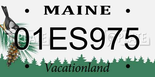 01ES975 Maine License Plate