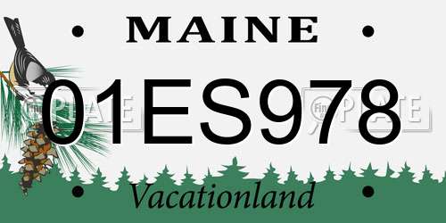 01ES978 Maine License Plate