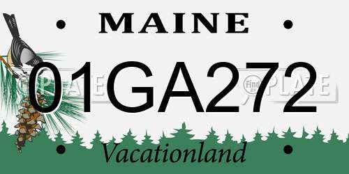 01GA272 Maine License Plate