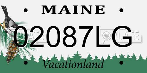 02087LG Maine License Plate