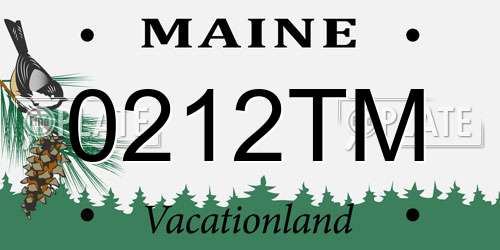 0212TM Maine License Plate