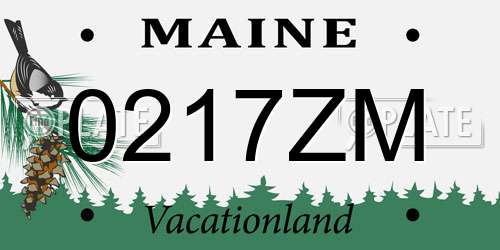 0217ZM Maine License Plate