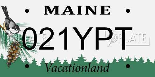 021YPT Maine License Plate