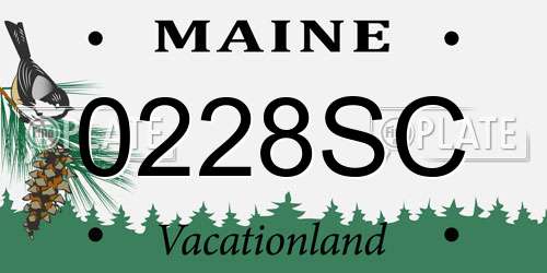 0228SC Maine License Plate