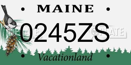 0245ZS Maine License Plate