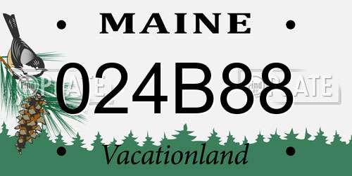 024B88 Maine License Plate