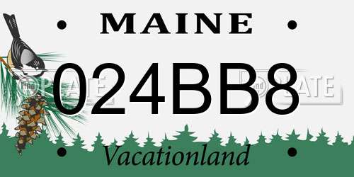 024BB8 Maine License Plate