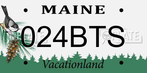 024BTS Maine License Plate