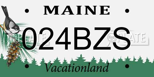 024BZS Maine License Plate
