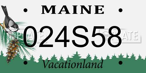 024S58 Maine License Plate