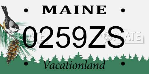 0259ZS Maine License Plate