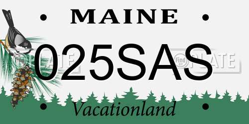 025SAS Maine License Plate